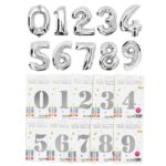 Μπαλόνια Αριθμοί Γενεθλίων Ασημί