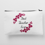 Νεσεσέρ με μήνυμα Best Teacher Ever και κυκλικό σχέδιο με κόκκινα λουλούδια – δώρο για δασκάλα