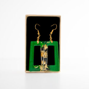 Σκουλαρίκια ορθογώνια πράσινα