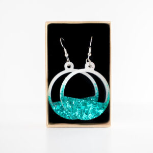 Σκουλαρίκια ημικύκλιο Πετρόλ